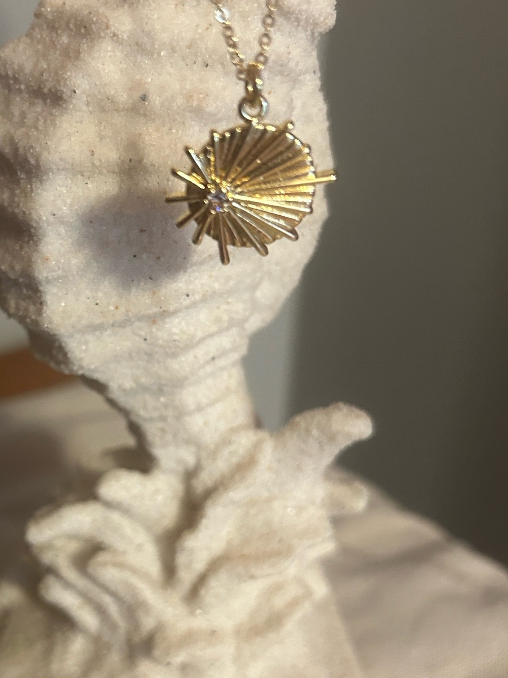Radiant Gold Starburst Pendant Necklace - Women Jewelry